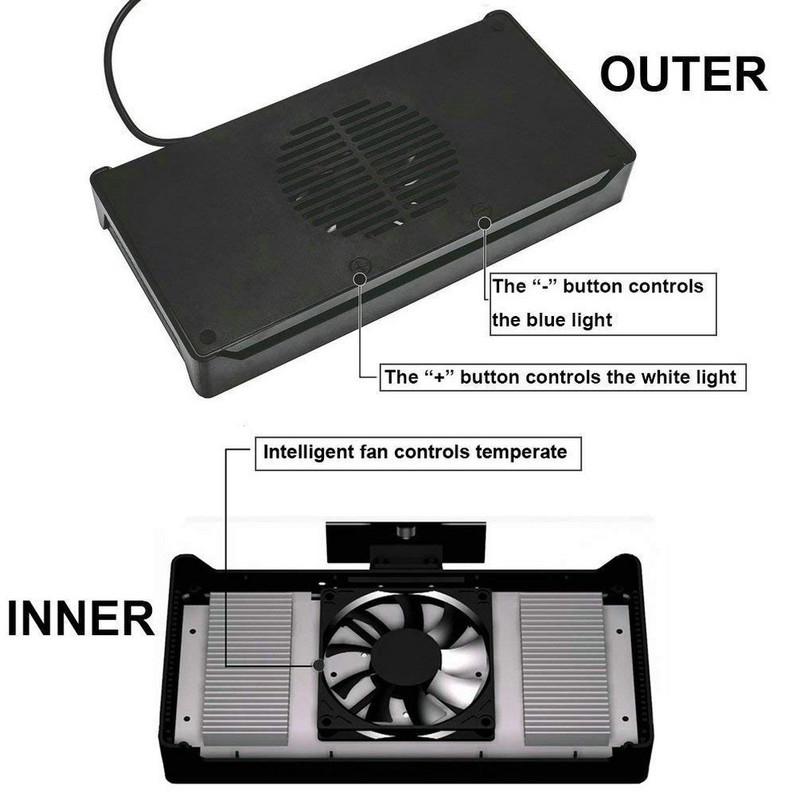 Originalno Spectra svjetlo za akvarij 30 W Osvjetljenje za slanu vodu s prigušivanjem za akvarij s koraljnim grebenom US EU utikač