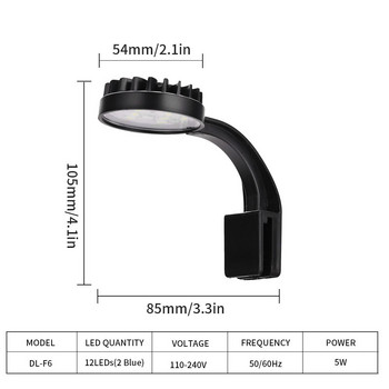 USB зареждане Малка аквариумна LED лампа Отделен превключвател за захранване Висока яркост Клип-тип Мини лампа за водна трева Светлина за аквариумни растения