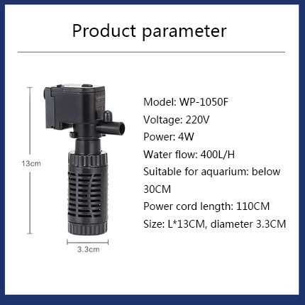 Filtru de acvariu multifuncțional Filtru pentru rezervor de pești Filtru încorporat pentru filtru de burete de acvariu Pompă submersibilă Pompă de oxigen
