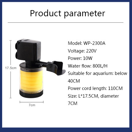 Filtru de acvariu multifuncțional Filtru pentru rezervor de pești Filtru încorporat pentru filtru de burete de acvariu Pompă submersibilă Pompă de oxigen