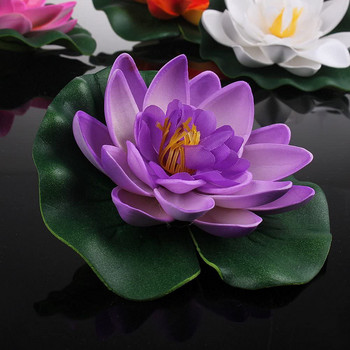 5 τεμ. Τεχνητό Floating Water Lily Leaf EVA Lotus Flower Pond Decor Simulation Lotus Plant For Fish Tank Pool Decoration 10cm