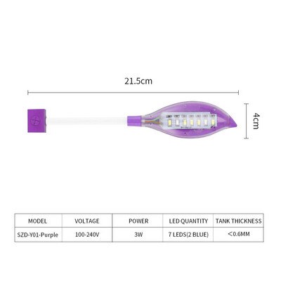 Lumină USB pentru acvariu Mini lumină pentru plante acvatice Iluminare cu LED pentru plante pentru rezervor mic