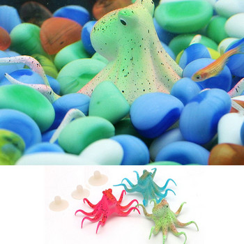 1 бр аквариум аквариум изкуствен флуоресцентен октопод силиконов орнамент аквариум аквариум декор аксесоари аксесоари за домашни любимци