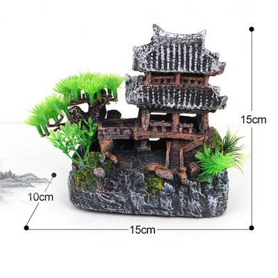 Ρητίνη Τεχνητό Κτίριο Στολίδι Fish Reptile House Ενυδρείο Δεξαμενή ψαριών Αξεσουάρ τοπίου