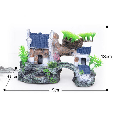 Ρητίνη Τεχνητό Κτίριο Στολίδι Fish Reptile House Ενυδρείο Δεξαμενή ψαριών Αξεσουάρ τοπίου