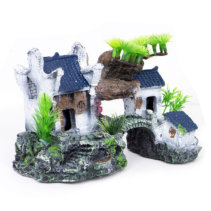 Ρητίνη Τεχνητό Κτίριο Στολίδι Fish Reptile House Ενυδρείο Δεξαμενή ψαριών Αξεσουάρ τοπίου