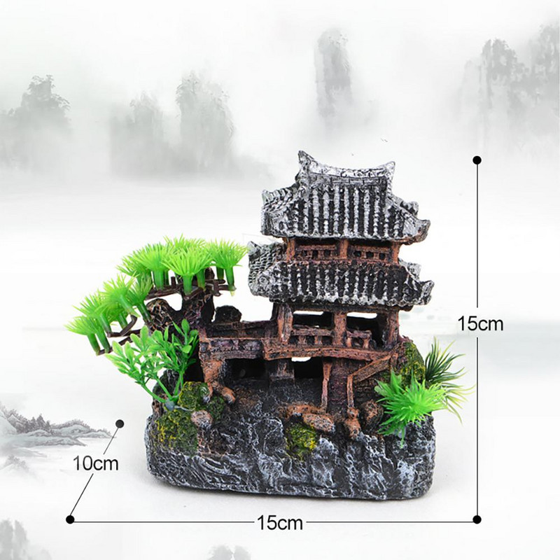 Ρητίνη Τεχνητό Κτίριο Στολίδι Fish Reptile House Ενυδρείο Δεξαμενή ψαριών Αξεσουάρ τοπίου