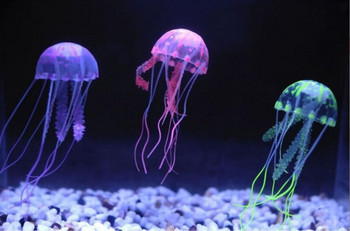 Τεχνητή κολύμβηση Glowing Effect Ζωντανή Μέδουσα Διακόσμηση δεξαμενής ψαριών σιλικόνης Διακόσμηση ενυδρείου Στολίδι Προμήθειες για κατοικίδια Αξεσουάρ σπιτιού