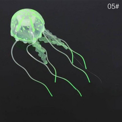 Kunstliku ujumise hõõguv efekt Erksad meduusid, silikoonist paagikaunistused, akvaariumi kaunistused, kaunistused, lemmikloomatarbed Kodutarvikud