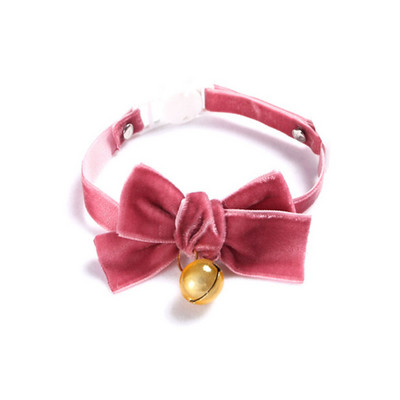 Guler de pisică reglabil cu fundă de catifea cu guler de siguranță cu clopot Guler pentru pisici pentru pisică cu colecție de culori clasice Cățeluș de companie Câine mic