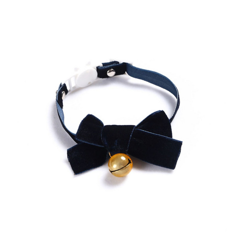 Guler de pisică reglabil cu fundă de catifea cu guler de siguranță cu clopot Guler pentru pisici pentru pisică cu colecție de culori clasice Cățeluș de companie Câine mic