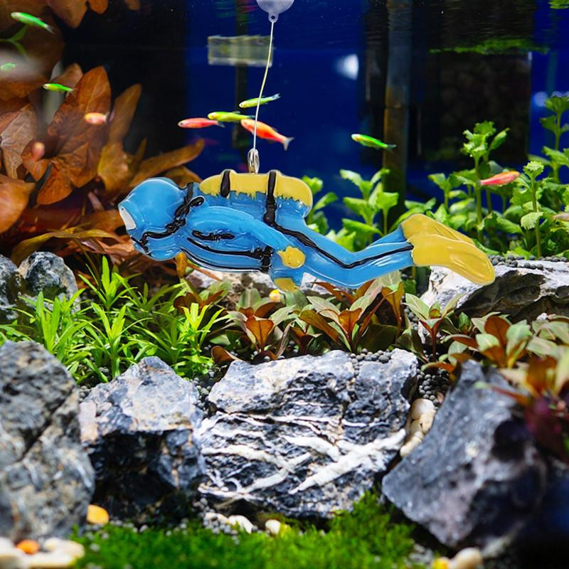 Fish Tank Decor Diver Cute Diver Fish Tank Аксесоари Малки анимационни рибни играчки Орнамент за всички видове аквариуми и плуване