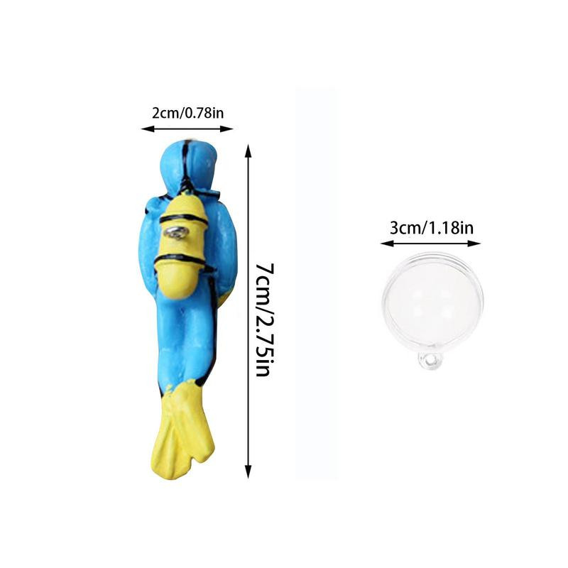 Fish Tank Decor Diver Cute Diver Fish Tank Аксесоари Малки анимационни рибни играчки Орнамент за всички видове аквариуми и плуване
