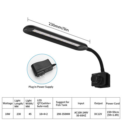 Φωτισμός κλιπ ενυδρείου δεξαμενής ψαριών Φωτισμός πολλαπλών λειτουργιών Φωτισμός LED Ρυθμιζόμενος Φωτεινότητα Ρυθμιζόμενος φωτισμός Φωτισμός τοπίου