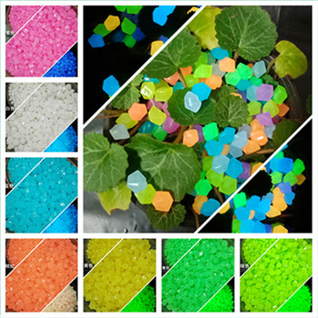 100Pcs Φωτεινές Πέτρες Σπίτι Κήπος Ενυδρείο Εξωραϊσμού Λάμψη στα σκοτεινά βότσαλα Τεχνητό φθορίζον πλαστικό χαλίκι