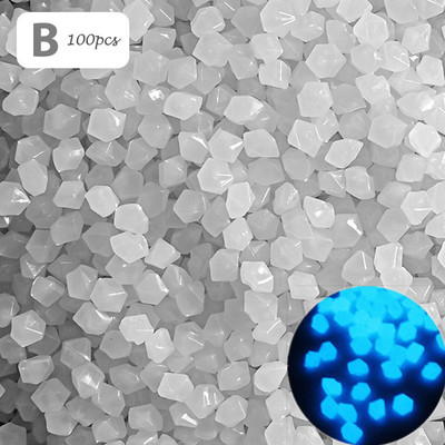 100 tk helendavad kivid koduaed akvaariumi haljastus helendab pimedas veeris Kunstlik fluorestseeruv plastikkruus