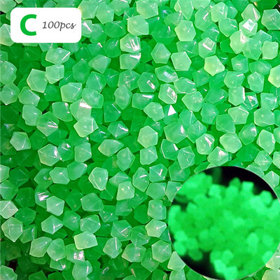 100 tk helendavad kivid koduaed akvaariumi haljastus helendab pimedas veeris Kunstlik fluorestseeruv plastikkruus