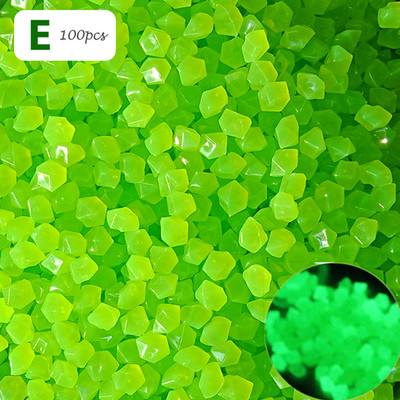 100 tk helendavad kivid koduaed akvaariumi haljastus helendab pimedas veeris Kunstlik fluorestseeruv plastikkruus