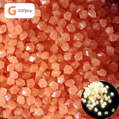 100 tk helendavad kivid koduaed akvaariumi haljastus helendab pimedas veeris Kunstlik fluorestseeruv plastikkruus