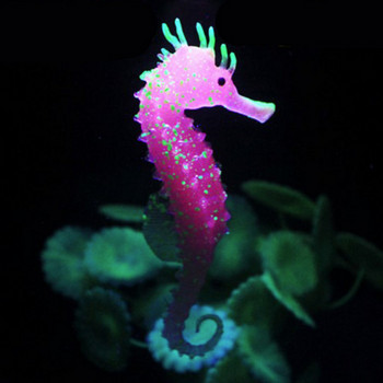 Φωτεινό Στολίδι Ενυδρείου Seahorse Glow In Dark Εξωραϊσμός σιλικόνης Sea Horse Glowing Fish Tank Decoration Hippocampus