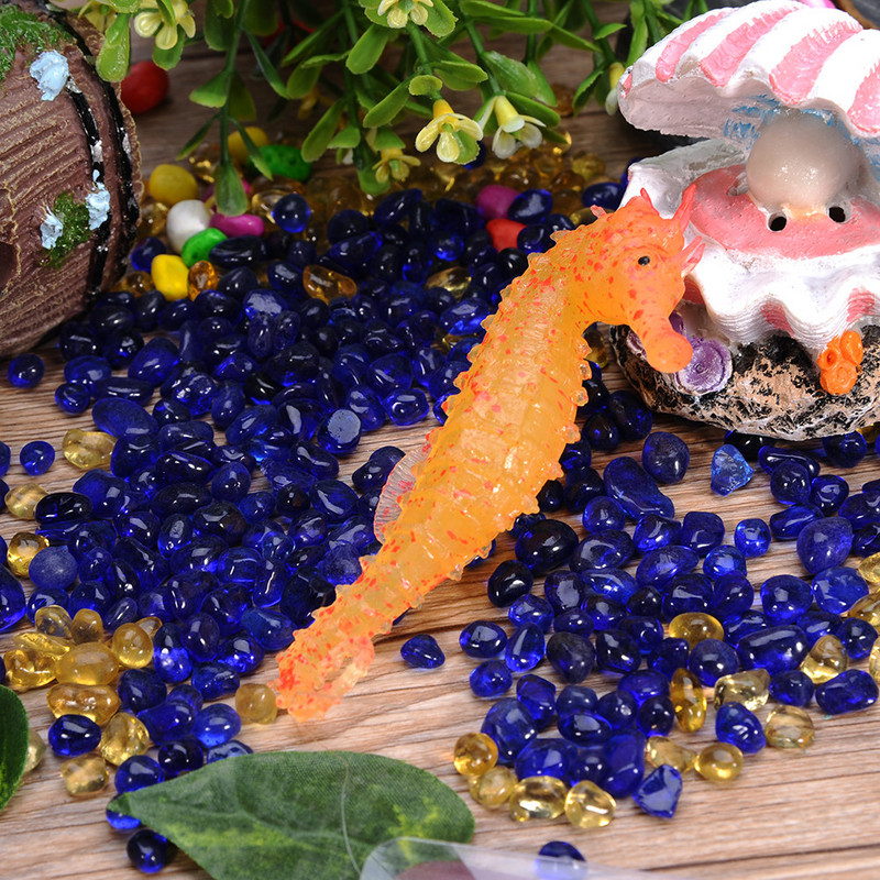 Helendav merihobu akvaariumi ornament, helendav pimedas maastikukujundus, silikoonist merihobune helendav akvaariumi kaunistus hipokampus