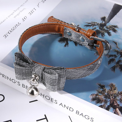 Ogrlica s mačjim zvonom i mašnom Podesiva ogrlica za pse Kopča za jednostavno nošenje Lijepi kućni ljubimci Dekorativni dodaci Psi Mačke Ogrlica