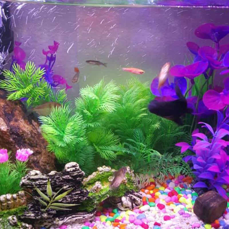 Acvariu artificial de 31 cm, plante subacvatice, rezervor de pește, flori submersibile, iarbă, ornament, decor verde, iarbă de apă, vizionare, decorare