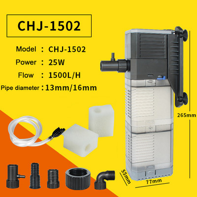 Αντλία φίλτρου ενυδρείου 4 σε 1 δεξαμενή ψαριών Υποβρύχια οξυγόνο αέρα εσωτερική αντλία αντλία αέρα ενυδρείου Κυματική αντλία ενυδρείου αντλία τροφοδοσίας