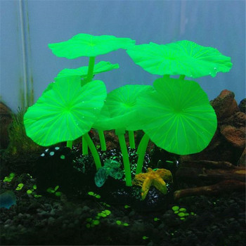 Аквариум Светеща симулация Декорация на растения Водна трева Листа на лотос Гъба Аквариум Изкуствен аквариум Растителен пейзаж