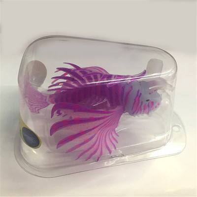 Φωτεινό Lionfish Fish Tank Landscape Μικρό ενυδρείο τεχνητή σιλικόνη Fake Fish Floating In Dark Στολίδι Διακόσμηση σπιτιού