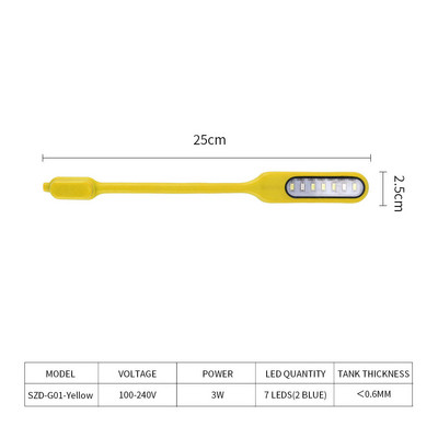 100v-240v USB clemă de lumină pentru acvariu Mini lumină pentru plante acvatice Iluminare cu LED pentru decorare Lampă pentru plante pentru rezervor mic de pești 3W