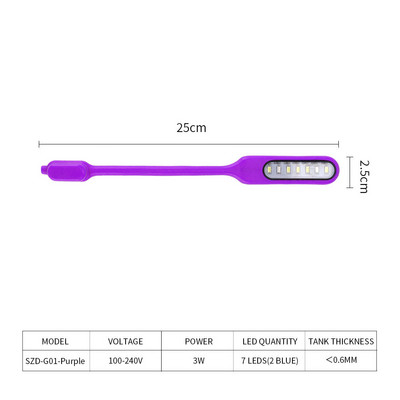 100v-240v USB clemă de lumină pentru acvariu Mini lumină pentru plante acvatice Iluminare cu LED pentru decorare Lampă pentru plante pentru rezervor mic de pești 3W