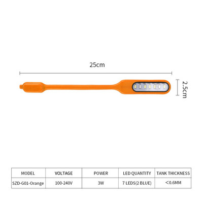 100v-240v USB clemă de lumină pentru acvariu Mini lumină pentru plante acvatice Iluminare cu LED pentru decorare Lampă pentru plante pentru rezervor mic de pești 3W