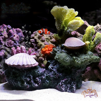 Аквариум Изкуствени коралови растения Мини смола Fish Tank Decor Ярка симулация Коралово растение Същество Орнаменти Пейзажен фон