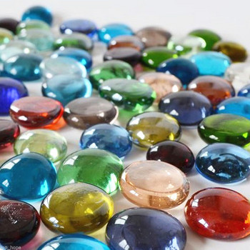 100g стъклени камъчета, мъниста, камъни, аквариумни рибки, кръгли мъниста, цветни плоски мъниста, декорация на дома, аксесоари за аквариум