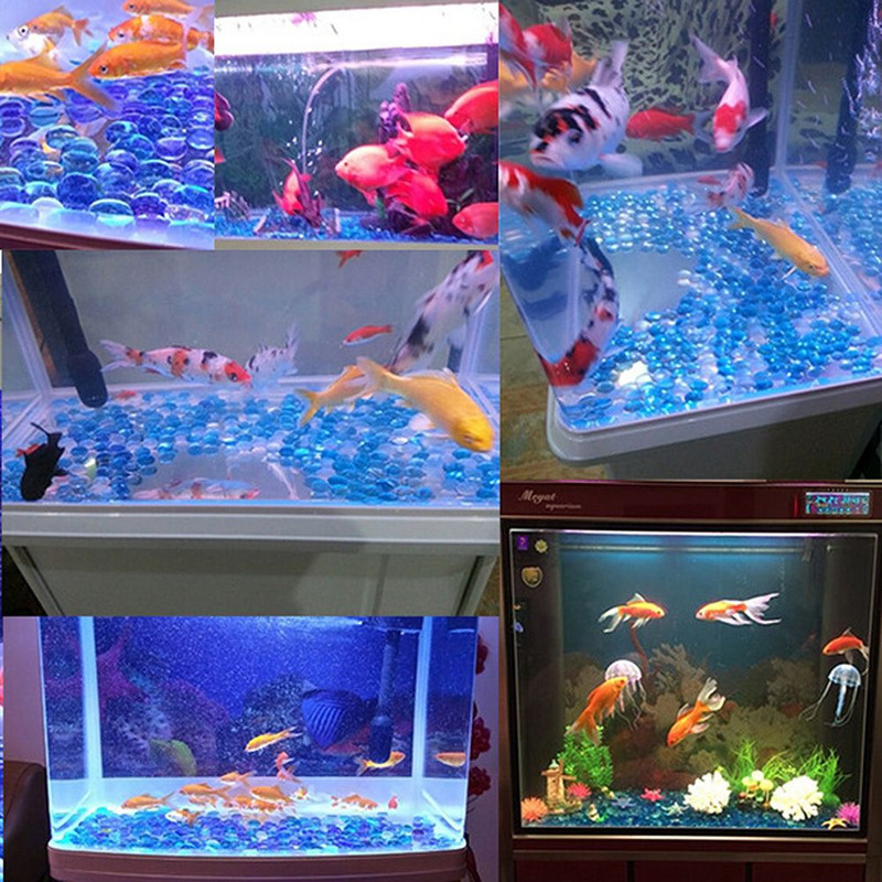 100g Γυάλινα Βότσαλα Χάντρες Πέτρες Ψάρια Ενυδρείο Στρογγυλές Χάντρες Πολύχρωμες Επίπεδες Χάντρες Διακόσμηση σπιτιού Αξεσουάρ δεξαμενής ψαριών