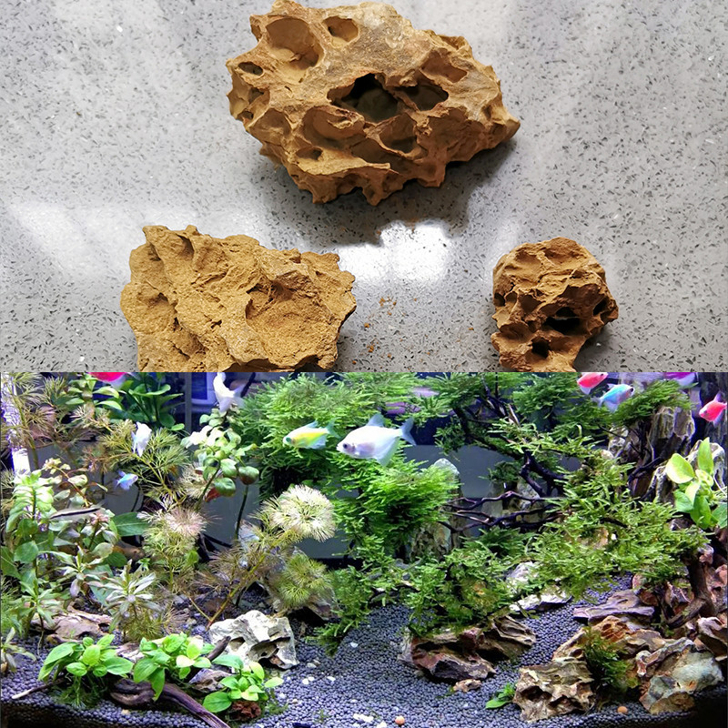 Φυσική πέτρα Τρύπα ανάπαυσης ψαριών Στολίδι Δεξαμενή ψαριών Τοπίο ενυδρείου Διακοσμητικό σπιτάκι αναψυχής ψαριών Διακοσμητικά μάρμαρα Φόντο