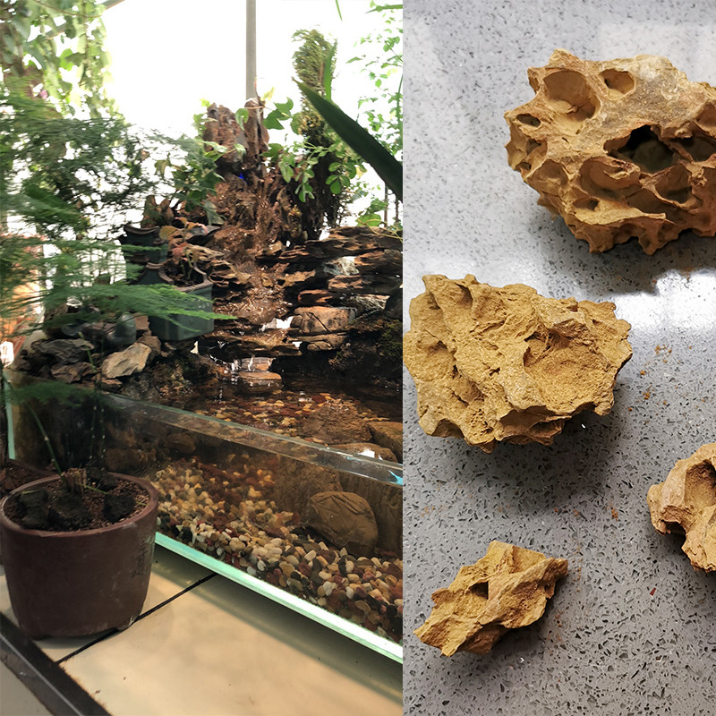 Φυσική πέτρα Τρύπα ανάπαυσης ψαριών Στολίδι Δεξαμενή ψαριών Τοπίο ενυδρείου Διακοσμητικό σπιτάκι αναψυχής ψαριών Διακοσμητικά μάρμαρα Φόντο