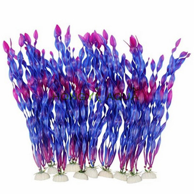 Plante de apă artificiale cu alge marine pentru acvariu, decorațiuni de plante pentru rezervoare de pește din plastic 10 buc