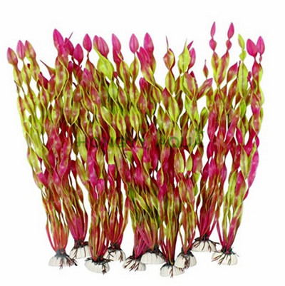 Plante de apă artificiale cu alge marine pentru acvariu, decorațiuni de plante pentru rezervoare de pește din plastic 10 buc