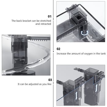 Skimmer Fish Tank Film Aquarium Oil Protein Pump Εργαλείο αφαίρεσης Εσωτερικά μίνι αξεσουάρ Φιλτράρισμα αέρα Φίλτρο επιφάνειας αερισμού