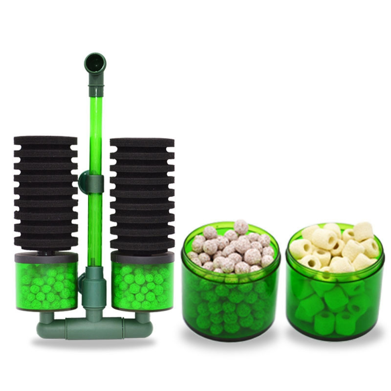 Dvigubos galvutės vandens goblino biocheminis medvilnės filtras akvariumo žuvų bako biocheminės kultūros tylus pneumatinis filtras