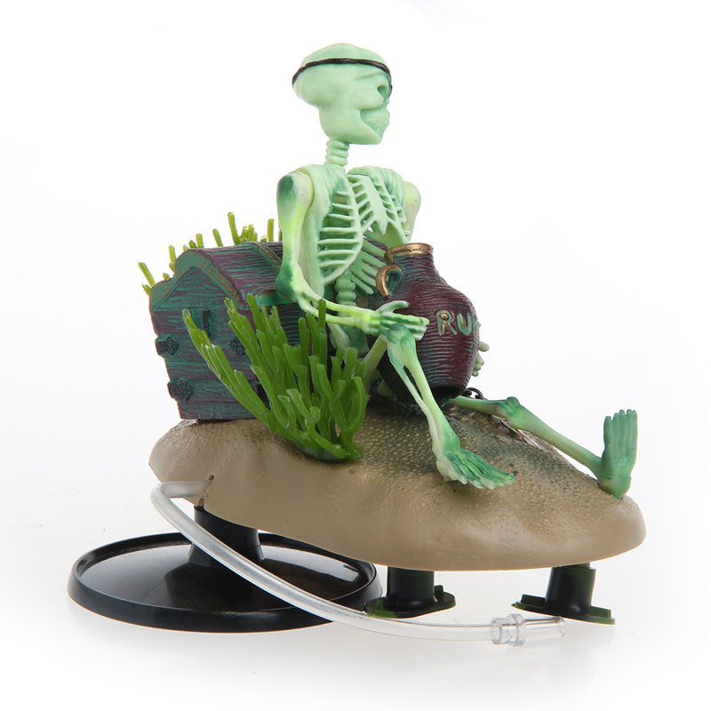 Υψηλής ποιότητας Drunk Skeleton Fish Tank Ornament Aquarium Air-operated Landscape Decorment