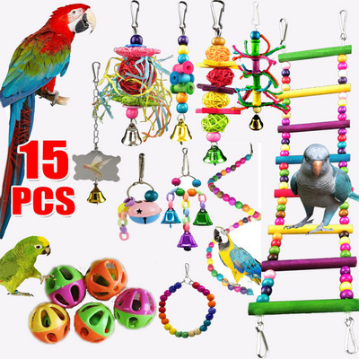 Kombineeritud papagoilindude mänguasjad Aksessuaarid Artiklid Papagoi hammustus Lemmiklindude mänguasi papagoi treenimiseks linnumänguasi kiikpallikellake seistes