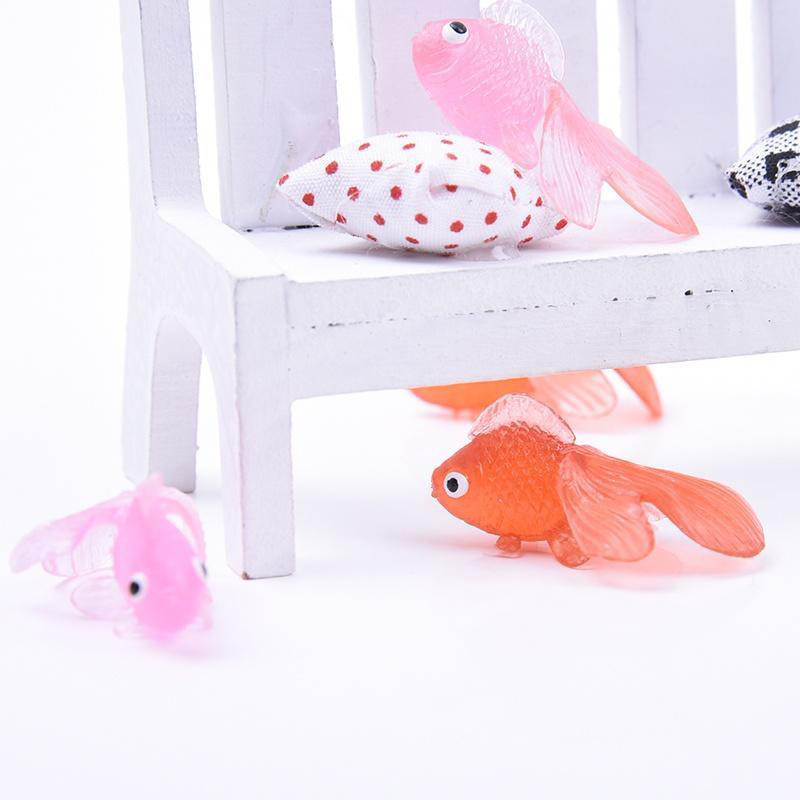 10 τμχ/παρτίδα Colorful Simulation Goldfish Model Soft Rubber Gold Fish Small Goldfish Kids Παιχνίδι Πλαστικό χρυσόψαρο Παιχνίδια δώρου για παιδιά