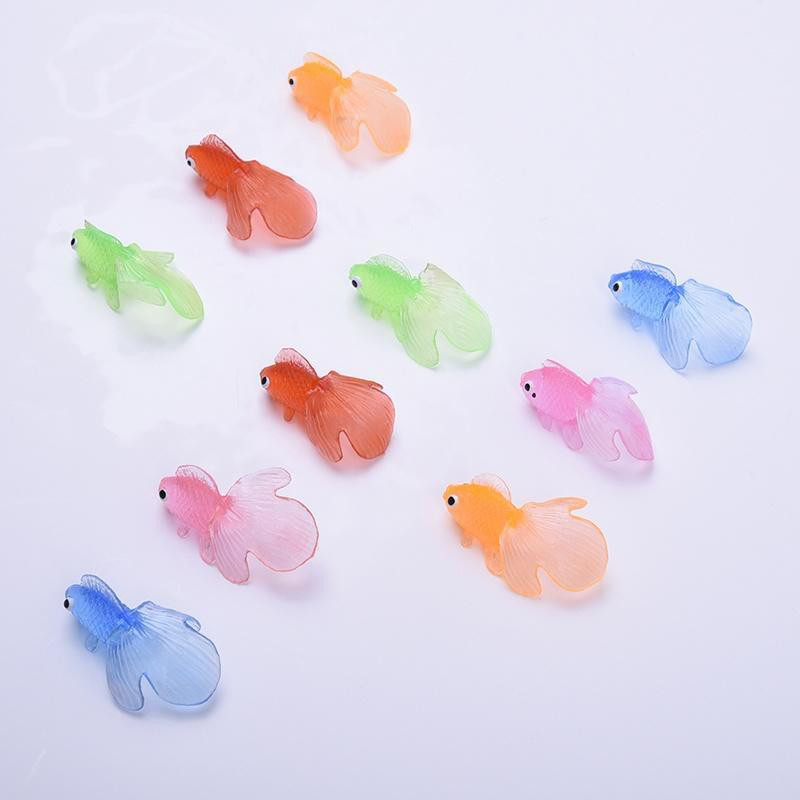 10 τμχ/παρτίδα Colorful Simulation Goldfish Model Soft Rubber Gold Fish Small Goldfish Kids Παιχνίδι Πλαστικό χρυσόψαρο Παιχνίδια δώρου για παιδιά