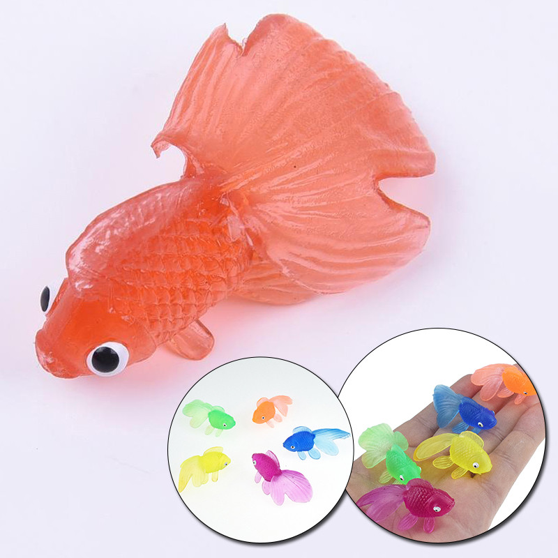 10 τμχ/παρτίδα Colorful Simulation Goldfish Model Soft Rubber Gold Fish Small Goldfish Kids Παιχνίδι Πλαστικό χρυσόψαρο Παιχνίδια δώρου για παιδιά