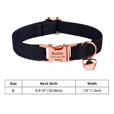 Podesiva najlonska gravirana ogrlica za mačke Prilagođena oznaka s imenom Mala velika ogrlica za mačke Karirana uniseks ogrlica za mačke Personalizirana ID ogrlica za mačke