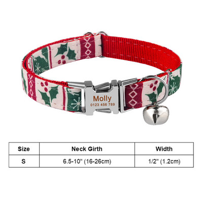 Podesiva najlonska gravirana ogrlica za mačke Prilagođena oznaka s imenom Mala velika ogrlica za mačke Karirana uniseks ogrlica za mačke Personalizirana ID ogrlica za mačke