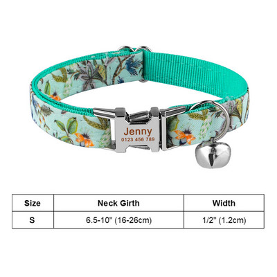 Podesiva najlonska gravirana ogrlica za mačke Prilagođena oznaka s imenom Mala velika ogrlica za mačke Karirana uniseks ogrlica za mačke Personalizirana ID ogrlica za mačke